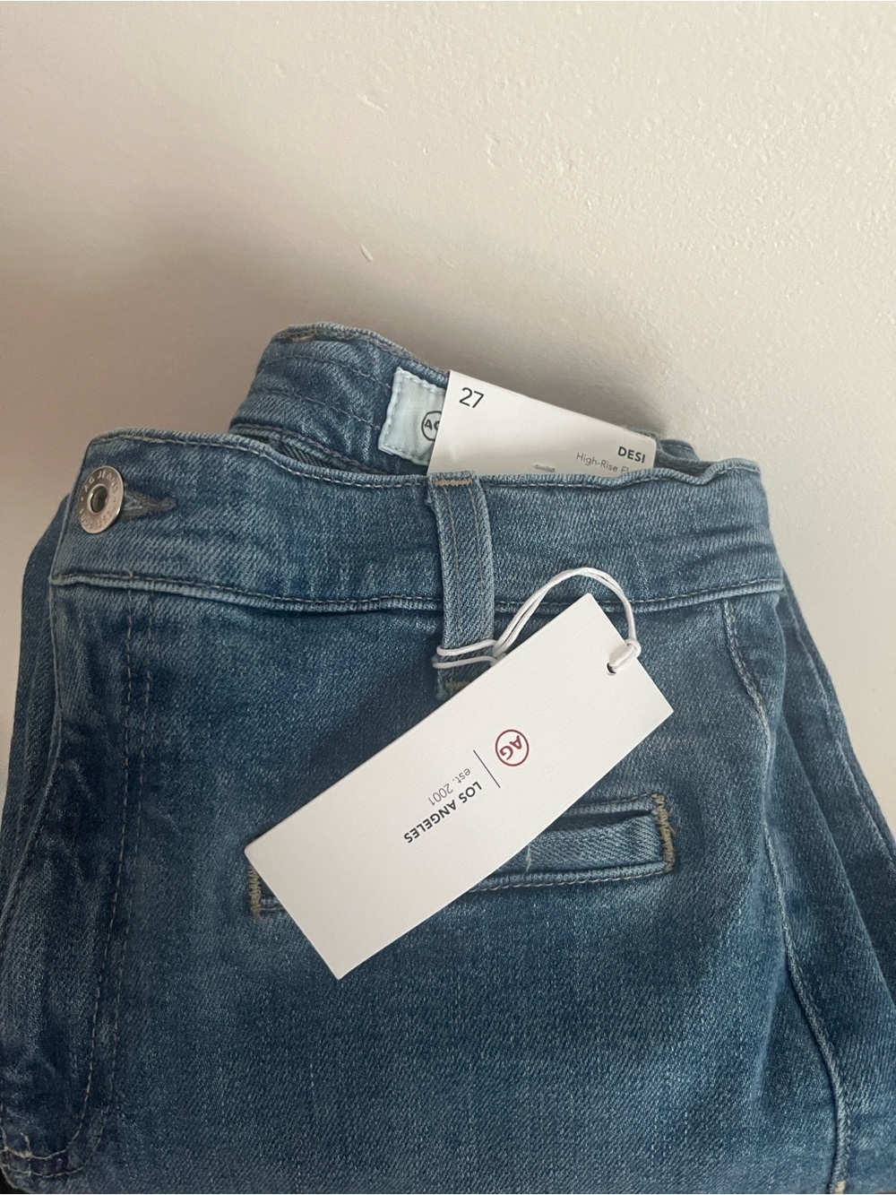 Ag Adriano Goldschmied Desi High-Rise Flare Jeans in Medium Blue - size 27
